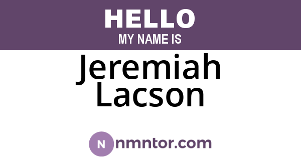 Jeremiah Lacson