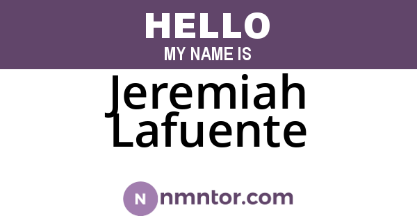 Jeremiah Lafuente