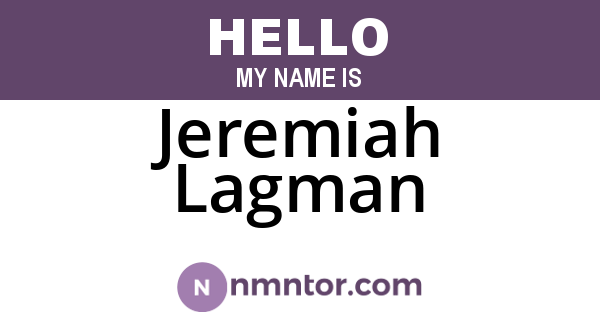 Jeremiah Lagman