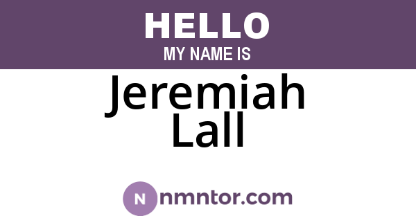 Jeremiah Lall