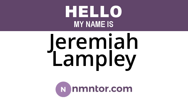 Jeremiah Lampley