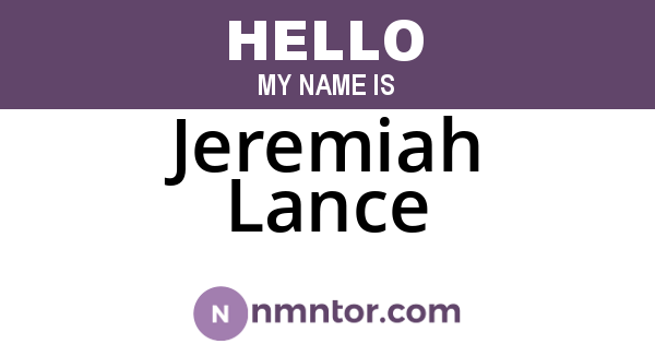 Jeremiah Lance