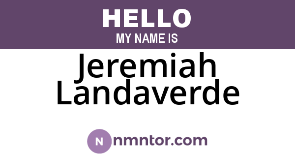 Jeremiah Landaverde