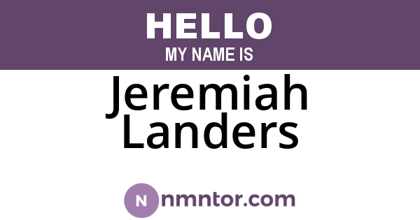 Jeremiah Landers