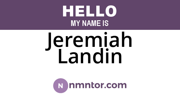 Jeremiah Landin