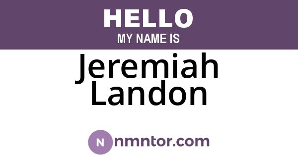 Jeremiah Landon