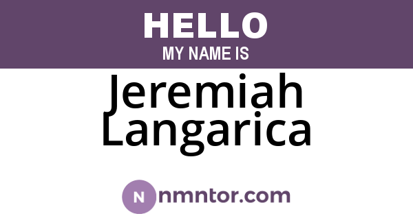 Jeremiah Langarica