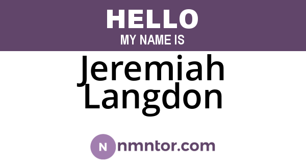 Jeremiah Langdon