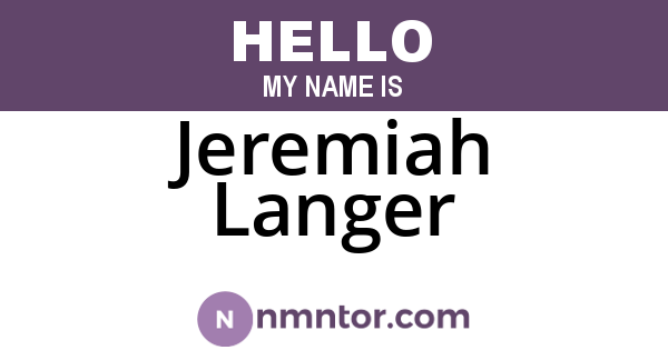Jeremiah Langer