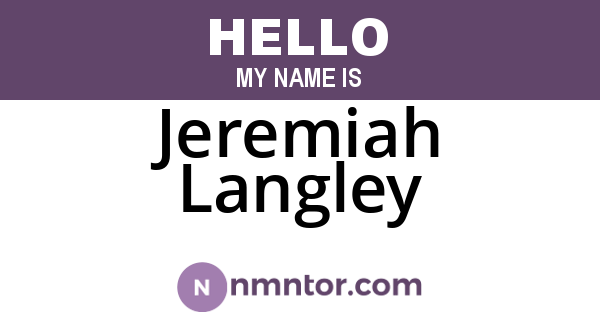 Jeremiah Langley