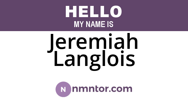 Jeremiah Langlois