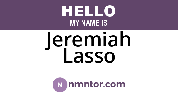 Jeremiah Lasso