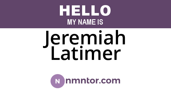 Jeremiah Latimer