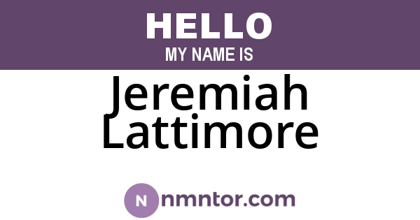 Jeremiah Lattimore