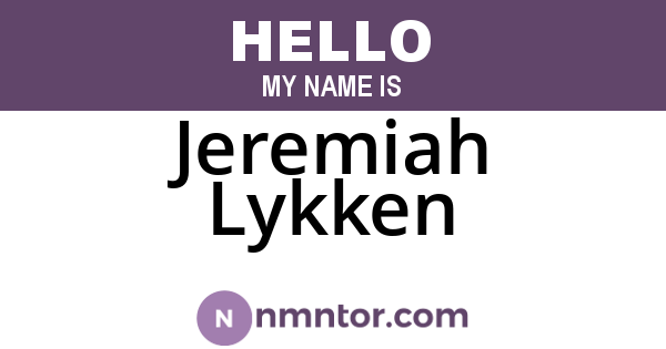 Jeremiah Lykken