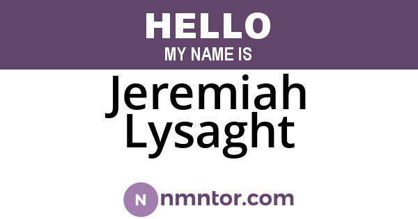 Jeremiah Lysaght