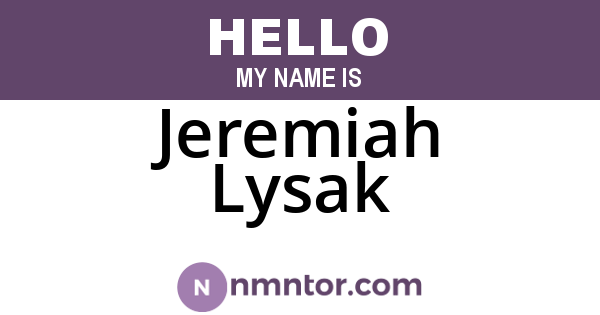 Jeremiah Lysak