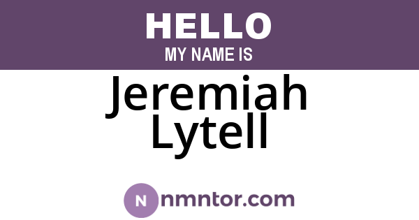 Jeremiah Lytell
