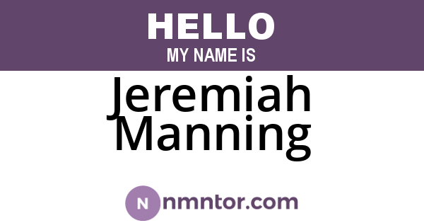 Jeremiah Manning