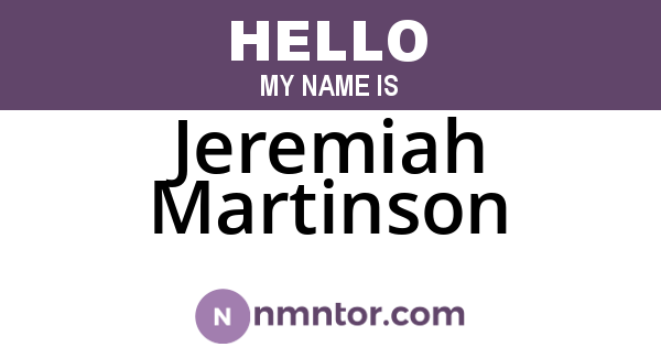 Jeremiah Martinson