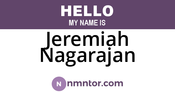 Jeremiah Nagarajan