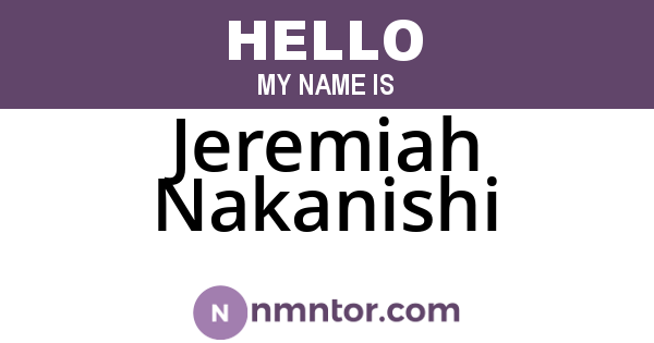 Jeremiah Nakanishi