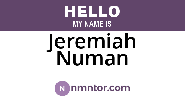 Jeremiah Numan
