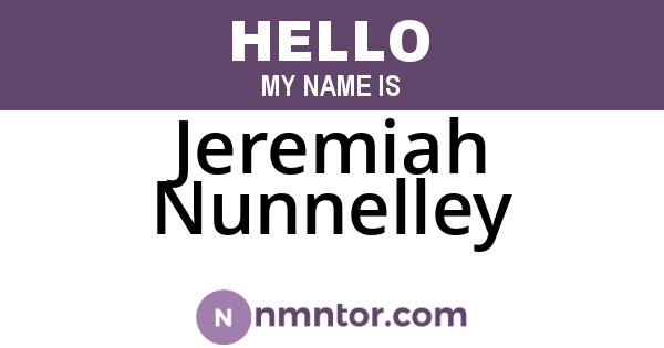 Jeremiah Nunnelley