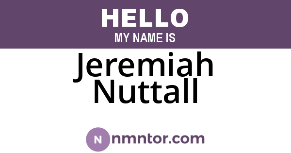 Jeremiah Nuttall