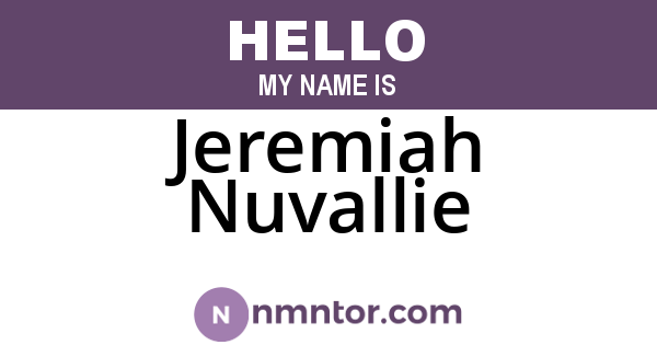 Jeremiah Nuvallie
