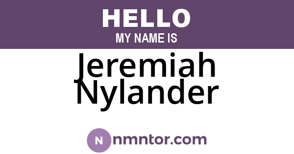 Jeremiah Nylander