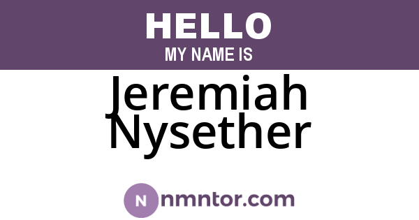 Jeremiah Nysether