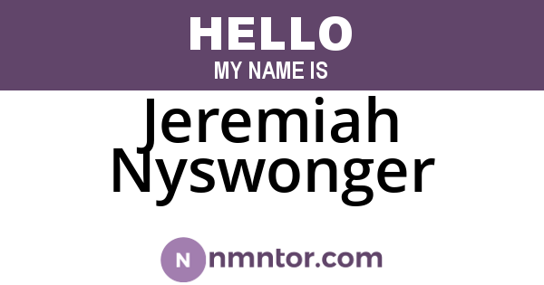 Jeremiah Nyswonger