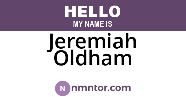 Jeremiah Oldham
