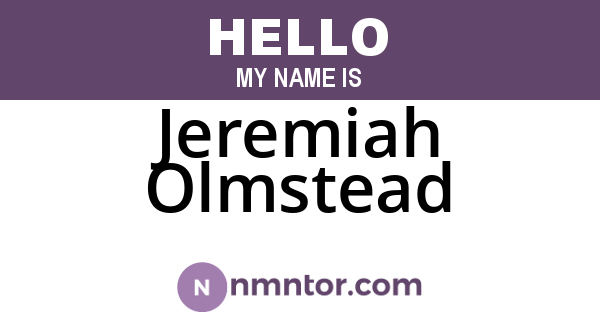 Jeremiah Olmstead