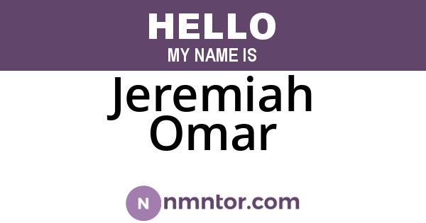 Jeremiah Omar