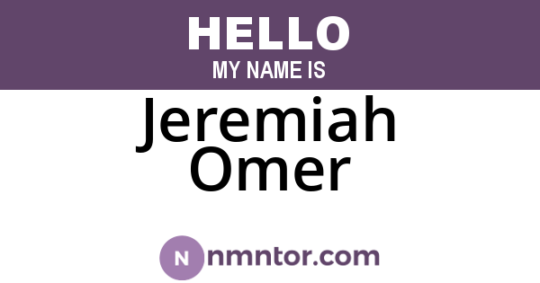 Jeremiah Omer