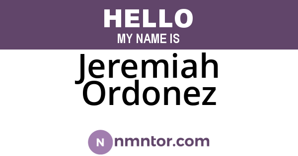 Jeremiah Ordonez