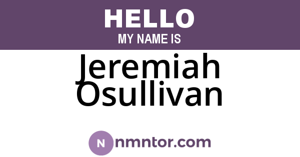 Jeremiah Osullivan