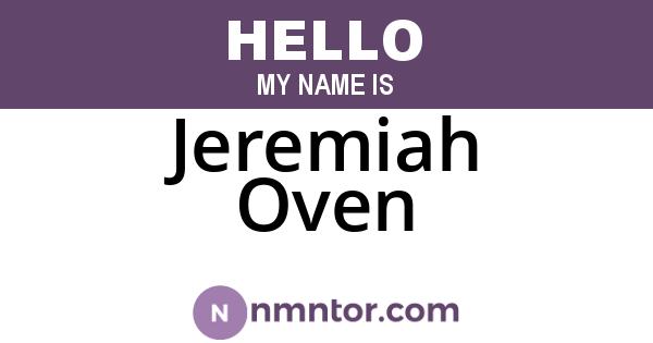 Jeremiah Oven