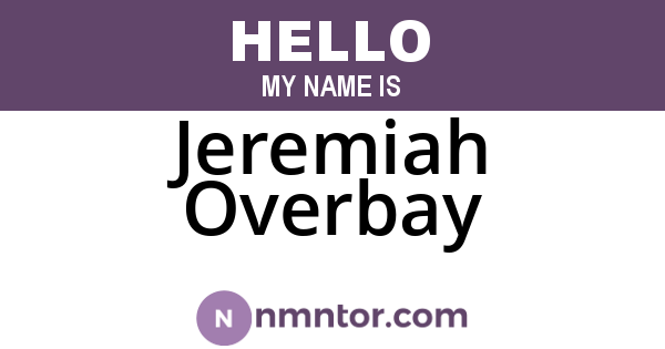 Jeremiah Overbay