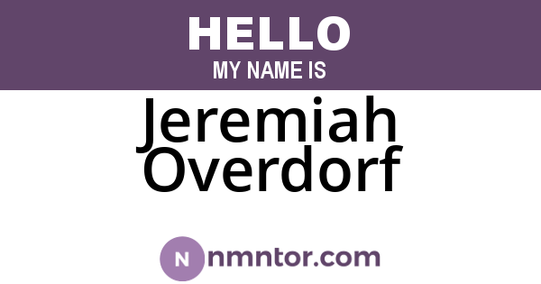 Jeremiah Overdorf