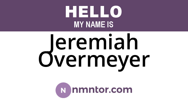 Jeremiah Overmeyer