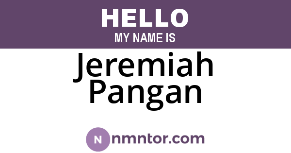 Jeremiah Pangan