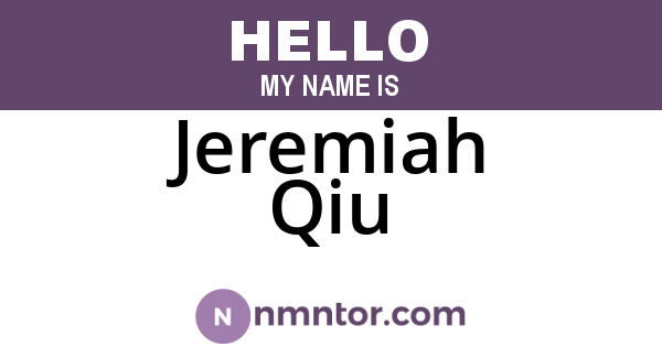 Jeremiah Qiu