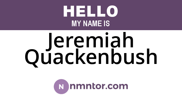 Jeremiah Quackenbush