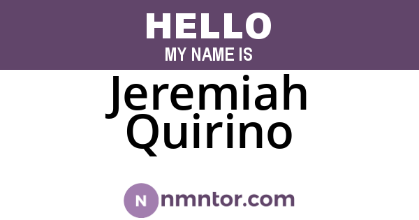 Jeremiah Quirino