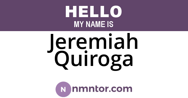 Jeremiah Quiroga