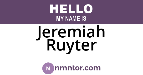 Jeremiah Ruyter