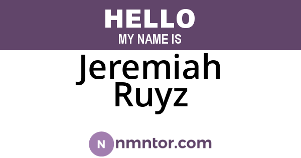 Jeremiah Ruyz